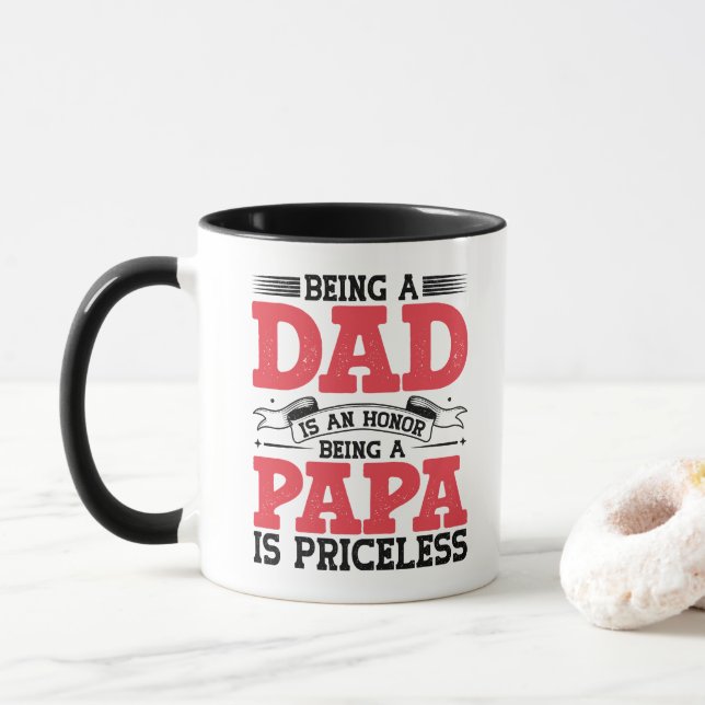 Mug Être papa est un honneur Être papa est inestimable (Avec donut)