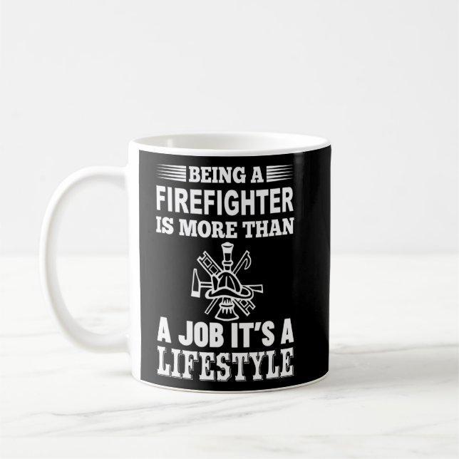 Mug Être pompier, c'est plus que du travail c'est vivr (Gauche)