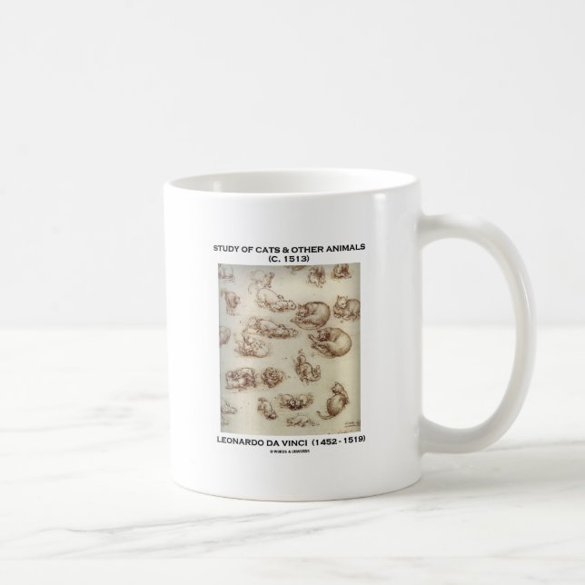 Mug Étude des chats et d'autres animaux (Leonardo da (Droite)