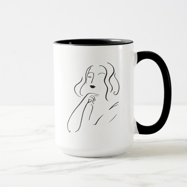 Mug Étude simple - Esquisse d'une femme (Droite)