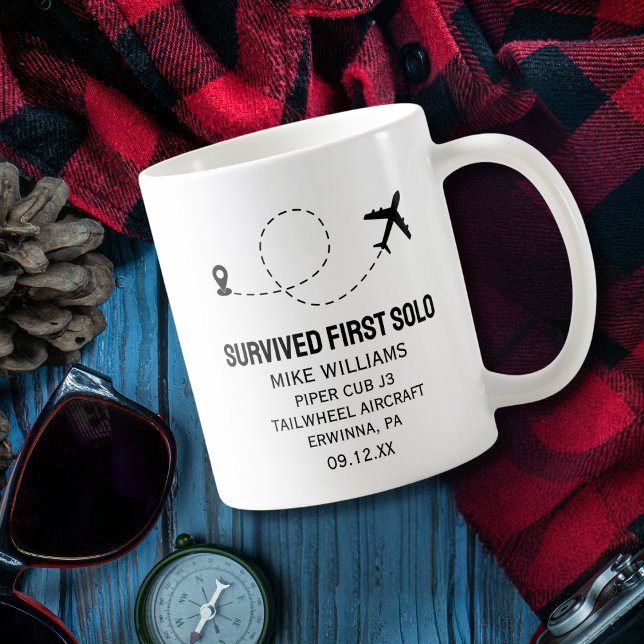 Mug Étudiant pilote premier avion solo drôle sur mesur (Créateur téléchargé)