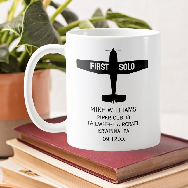 Mug Étudiant pilote premier avion solo Personnalisé (Créateur téléchargé)