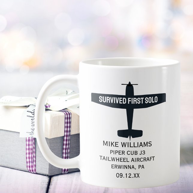 Mug Étudiant pilote premier avion solo sur mesure drôl (Créateur téléchargé)