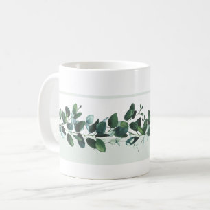 Mug Eucalyptus bleu foncé et vert foncé Feuille