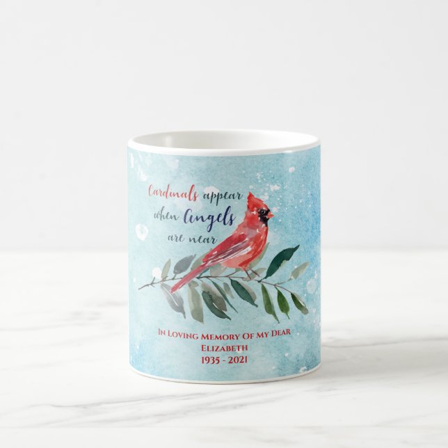 Mug Eucalyptus Cardinals Aquarelle Memorial Noël (Centre)