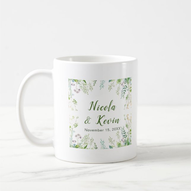 Mug Eucalyptus Greenery Leaves Wedding (Gauche)