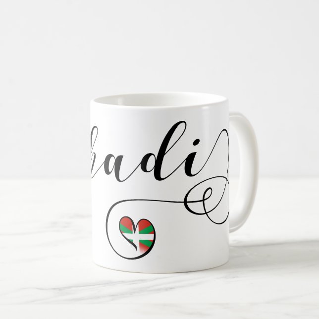 Mug Euskadi Pays Basque Drapeau Coeur (Devant droit)