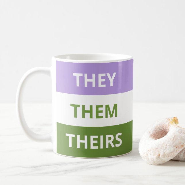 Mug Eux/Eux/Leurs Pronononounes Genderqueer Classic Mu (Avec donut)