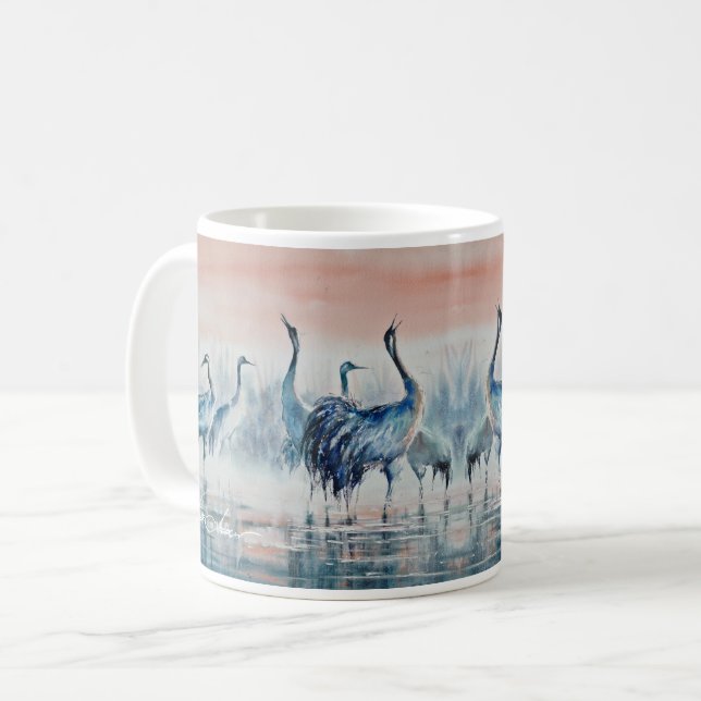 Mug EVE Grues peintes à l'aube (Devant gauche)