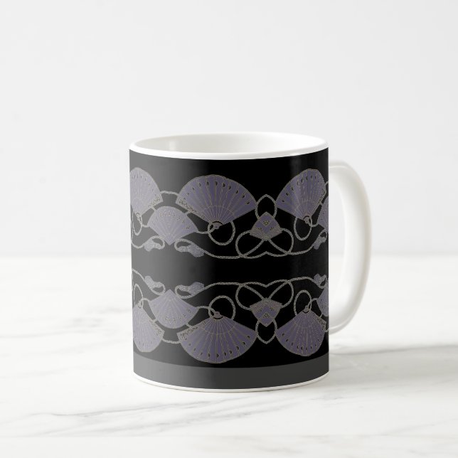 Mug Éventail Violet Élégant (Devant droit)