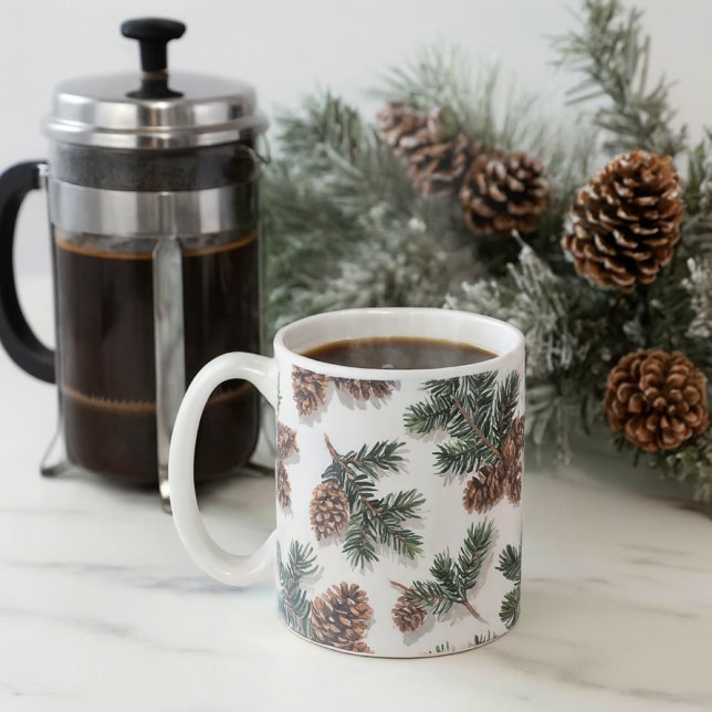 Mug Evergreen Pinecone Cozy Winter Coffee  (Créateur téléchargé)