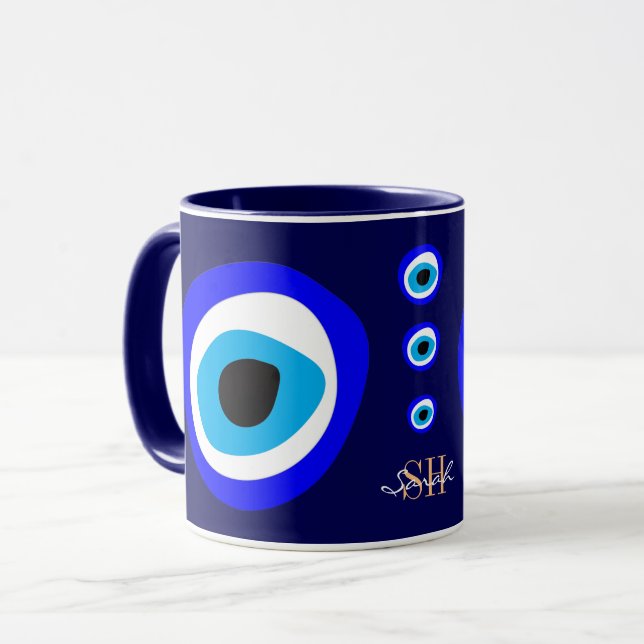 Mug Evil Eye Talisman & arabe Amulet /turc, grec (Devant gauche)