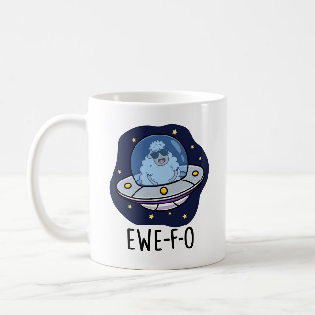 Mug Ewe-F-O Funny UFO Pun (Gauche)