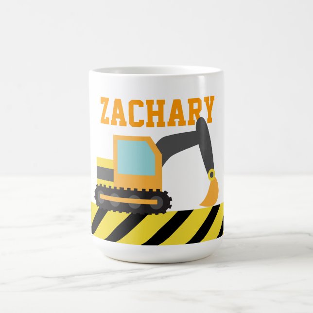 Mug Excavatrice orange, véhicule de construction, pour (Centre)