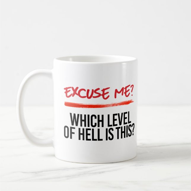 Mug Excusez-moi quel niveau c'est (Gauche)
