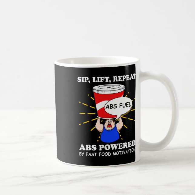 Mug Exercice Amusant Abs Fast Food Gym entraînement Bo (Droite)