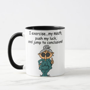Mug Exercice, poussée, humour de saut