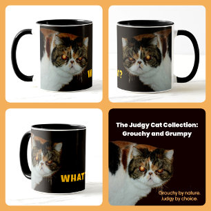 Mug Exotic Shorthair grognon “QUOI?” Chat jugeant