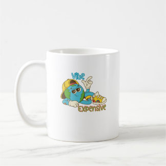 Mug Expensive Vibe – Cool Retro Earth Character Design