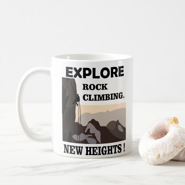Mug Explorez New Heights Rock Escalade (Avec donut)