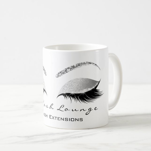 Mug Extension Lashes Confetti Studio Blanc Silver Grey (Devant droit)