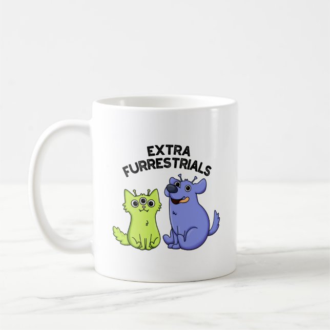 Mug Extra Furrestries Funny Alien Furry Pet (Gauche)