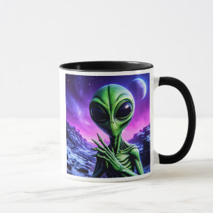 Mug Extraterrestre énigmatique sous un ciel cosmique.