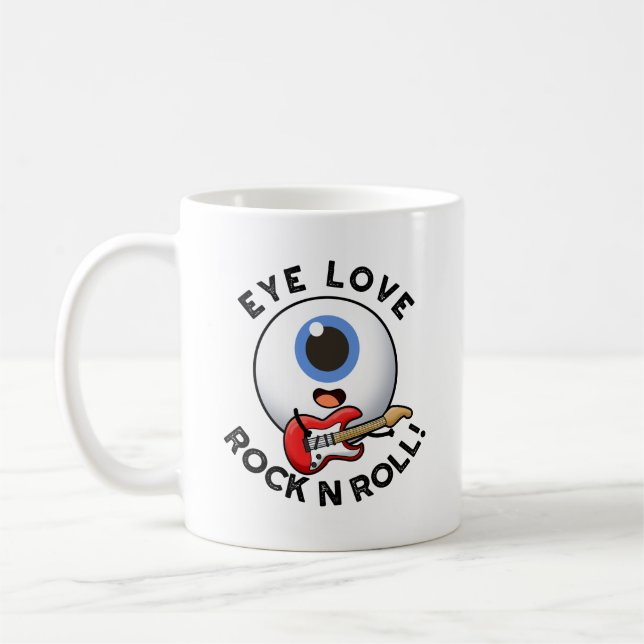 Mug Eye Love Rock Et Roulez Drôle Eyeball Pun (Gauche)
