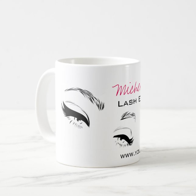 Mug Eyelashes sourcils sourds Maquillage permanent Art (Devant gauche)