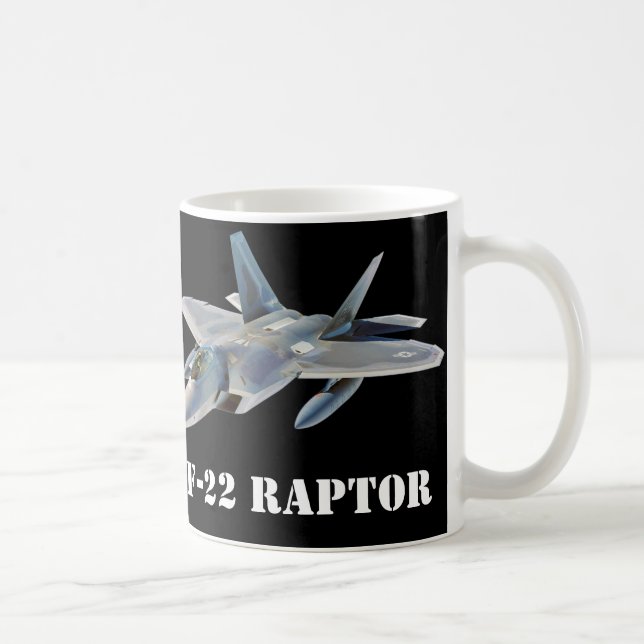 Mug F-22 Raptor Fighter Jet en noir (Droite)