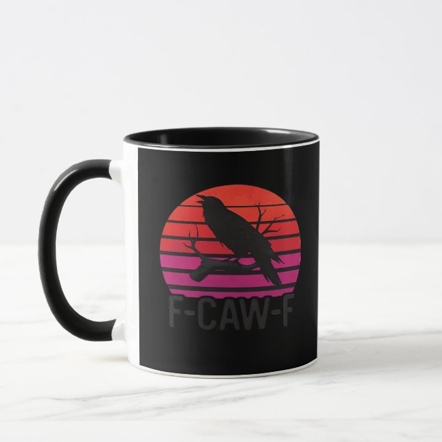 Mug F-Caw-F Corbeau Drôle Classique Minimaliste Propre (Gauche)