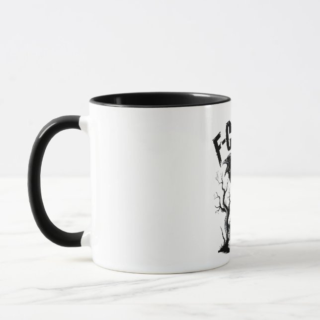 Mug F-Caw-F Corneille noire Oiseau noir Drôle (Gauche)