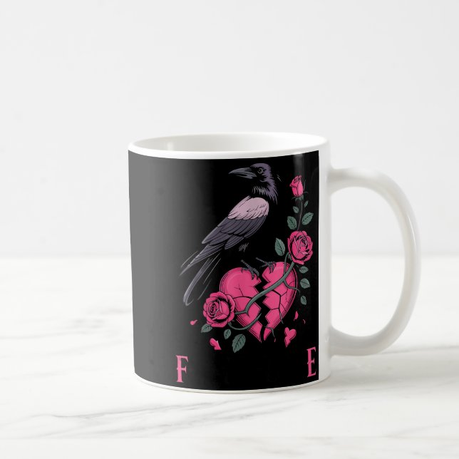 Mug F Caw F Crow Anti Valentine's Day Dark Gothic Brok (Droite)