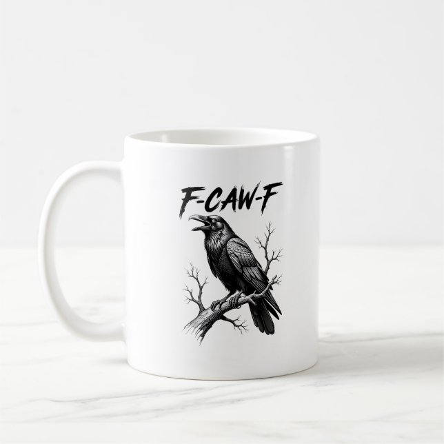 Mug F Caw F Crow Lover Raven Meme Classic Style (Gauche)