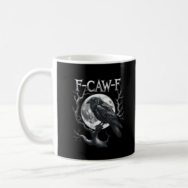 Mug F-Caw-F Raven Moon Gothic Halloween Crow Bird Love (Gauche)