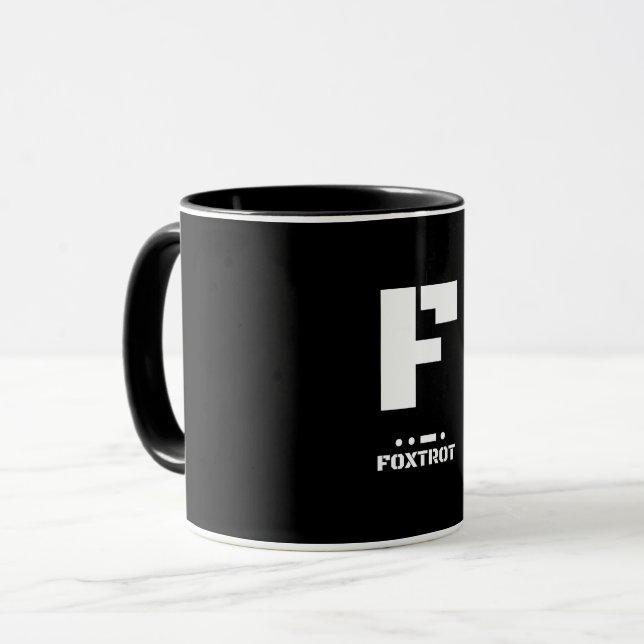 Mug F (Foxtrot) Code alphabétique et morse de l'OTAN (Devant gauche)