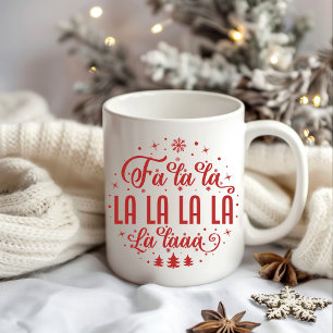 Mug Fa La La La La La Rouge de Noël, Cadeau de Fêt