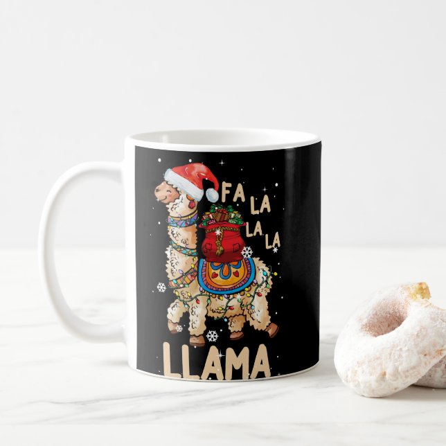 Mug Fa La La Llama Christmas Shirt Christmas Lllama (Avec donut)