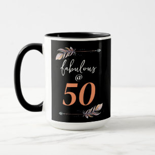 Mug Fab @ 50e anniversaire Fête Orange Flèche décorati