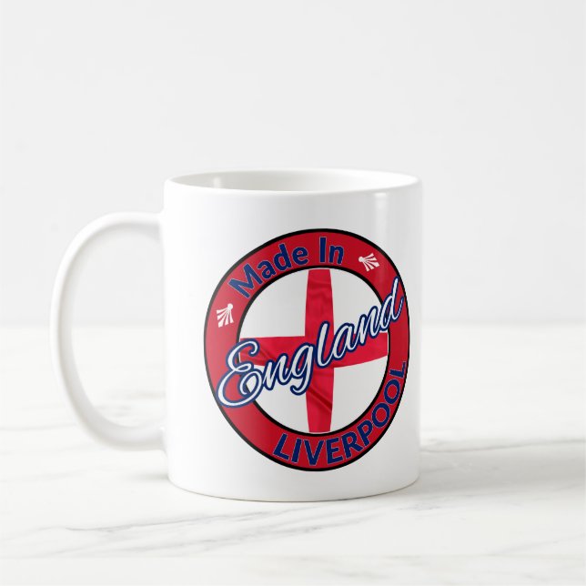 Mug Fabriqué à Liverpool Angleterre St George Drapeau (Gauche)