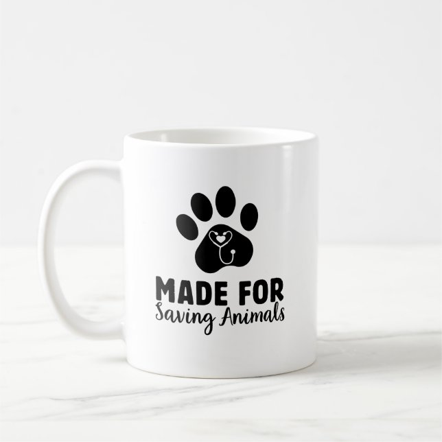Mug Fabriqué pour sauver les animaux de compagnie patt (Gauche)