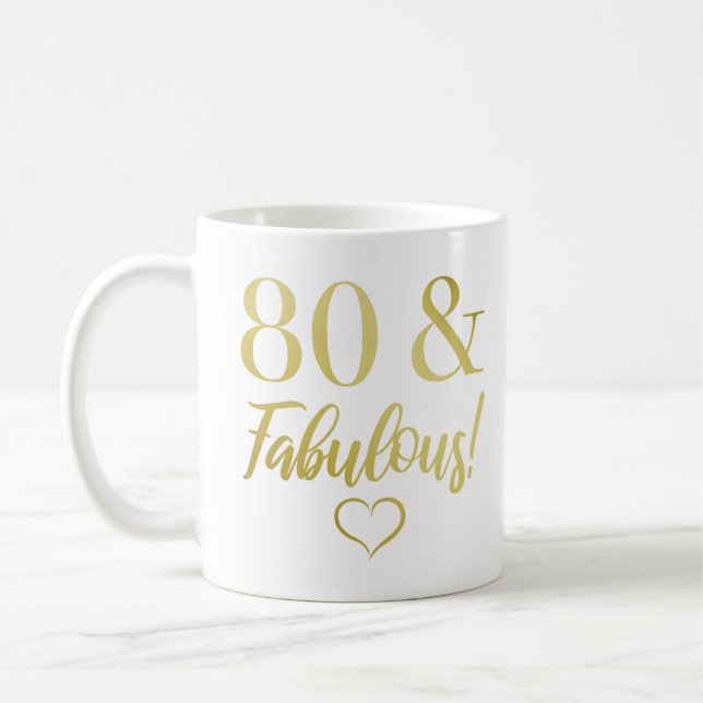 Mug Fabuleux 80e anniversaire (or) (Gauche)