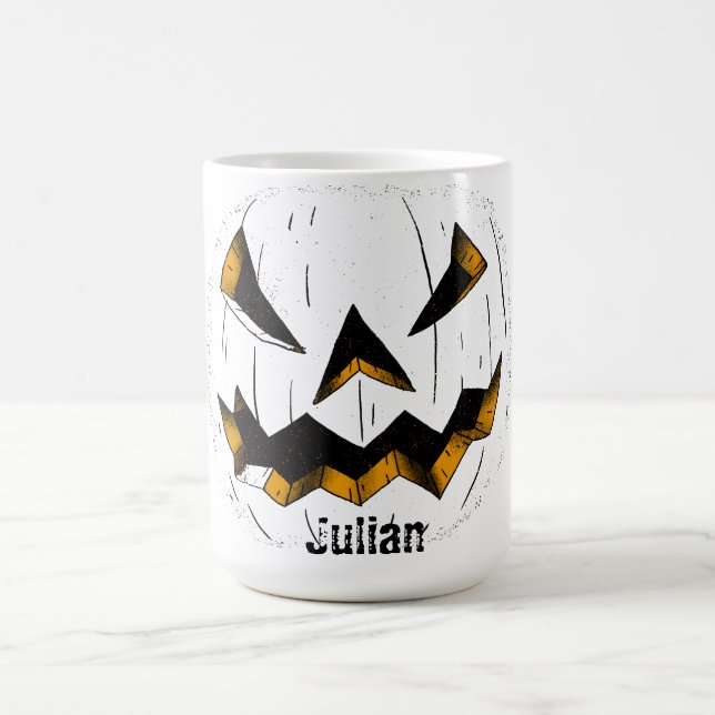 Mug Face simple de citrouille jack-o-lanterne Hallowee (Centre)