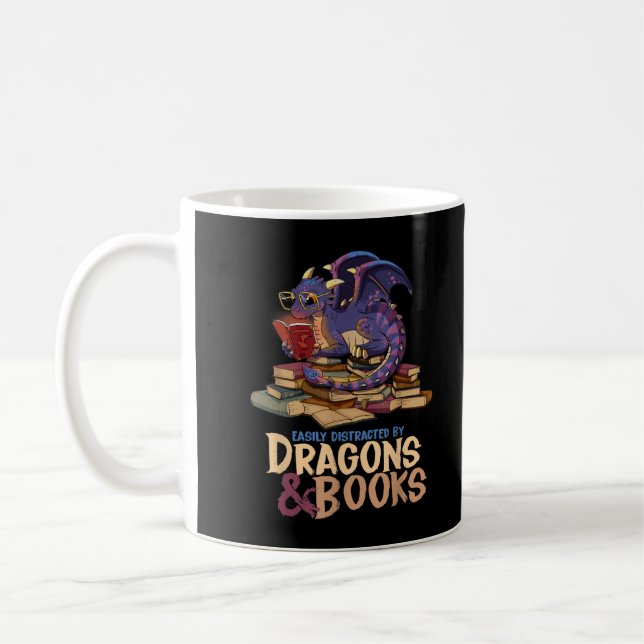 Mug Facilement Distrait Par Dragons Et Livres Livre Dr (Gauche)