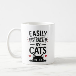Mug Facilement Distrait Par Les Chats Citation Amusant