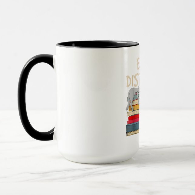 Mug Facilement distrait par les chats et les livres -  (Gauche)