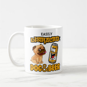 Mug Facilement distrait par les chiens et la bière