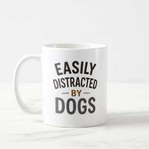 Mug Facilement Distrait Par Les Chiens Typographie En
