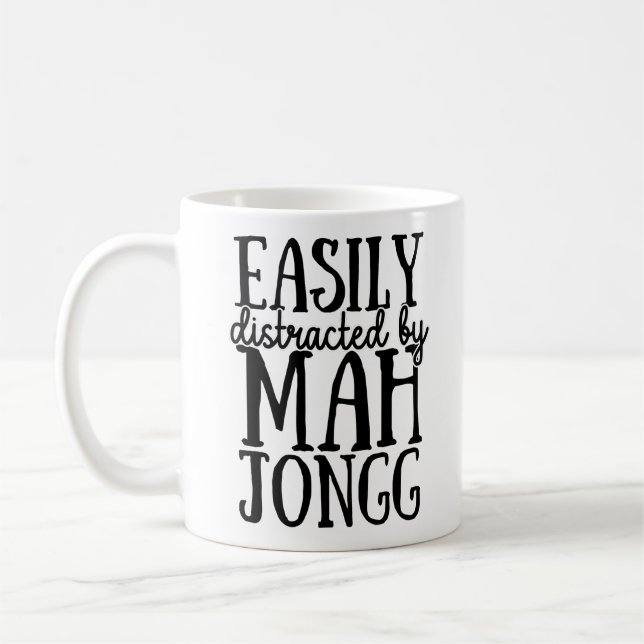 Mug Facilement Distrait Par Mah Jongg Funny (Gauche)