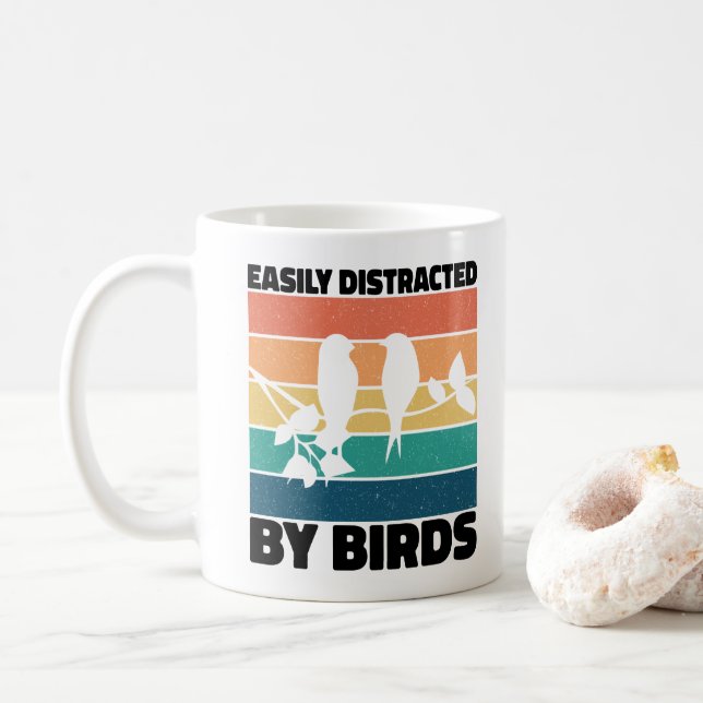 Mug Facilement Distrait Par Oiseaux Oiseaux Oiseaux An (Avec donut)
